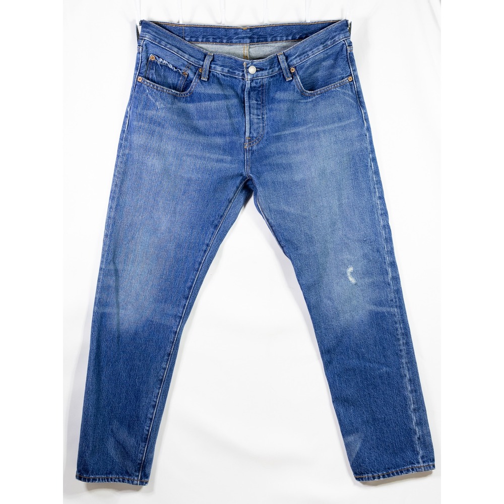 Levis 501 CT Custom Tapered Jeans Womens Medium Wash Blue Button Fly Denim